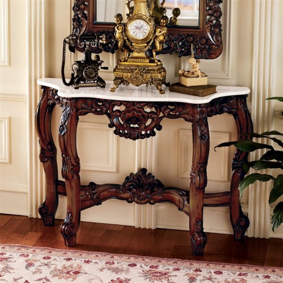 Design Toscano Royal Baroque Console W/Marble Top