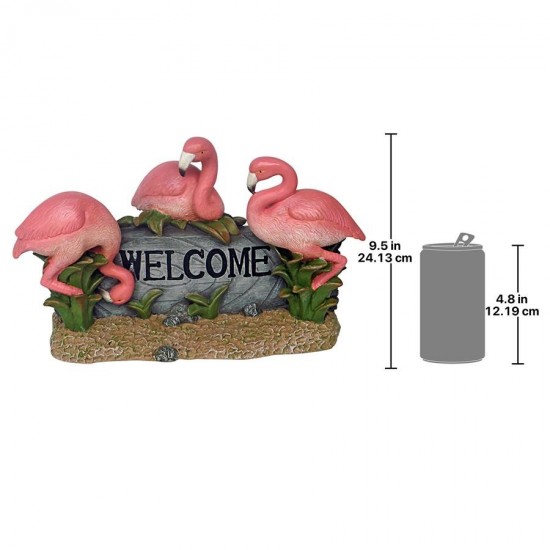 Design Toscano Pink Flamingo Welcome Sign