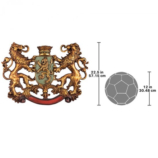 Design Toscano Heraldic Royal Lions Coat Of Arms Plaque