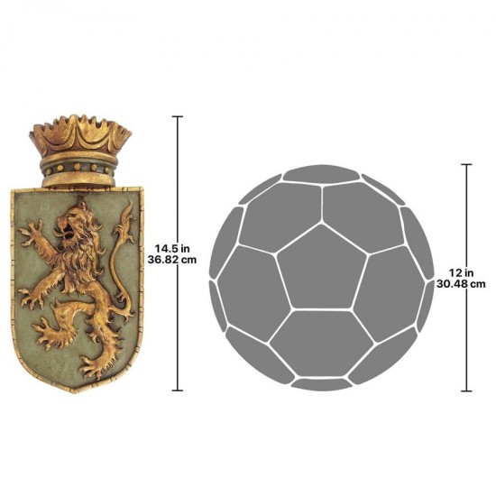 Design Toscano Medieval Rampant Lion Shield Plaque