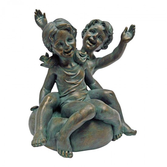 Design Toscano Tubing Twins Boy & Girl Statue