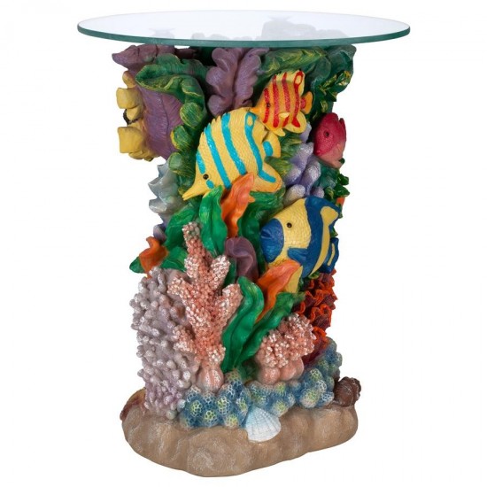 Design Toscano The Great Barrier Reef Glass Top Table