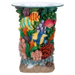 Design Toscano The Great Barrier Reef Glass Top Table