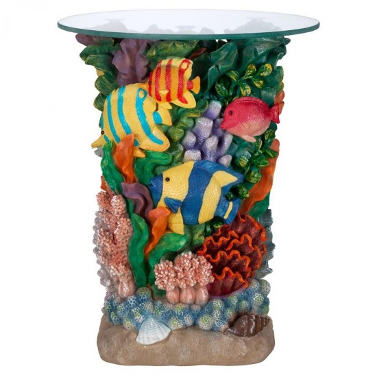 Design Toscano The Great Barrier Reef Glass Top Table
