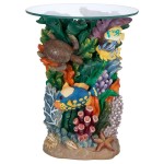 Design Toscano The Great Barrier Reef Glass Top Table