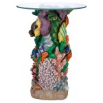 Design Toscano The Great Barrier Reef Glass Top Table