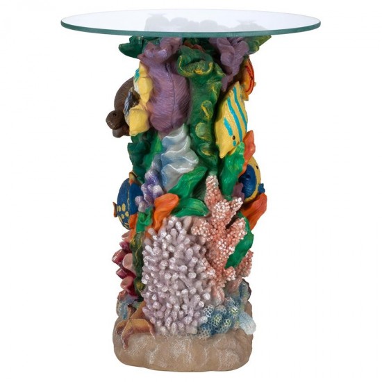 Design Toscano The Great Barrier Reef Glass Top Table