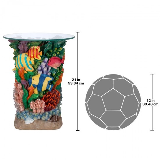 Design Toscano The Great Barrier Reef Glass Top Table