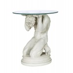 Design Toscano Neoclassical Male Glass Topped Table