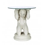 Design Toscano Neoclassical Male Glass Topped Table