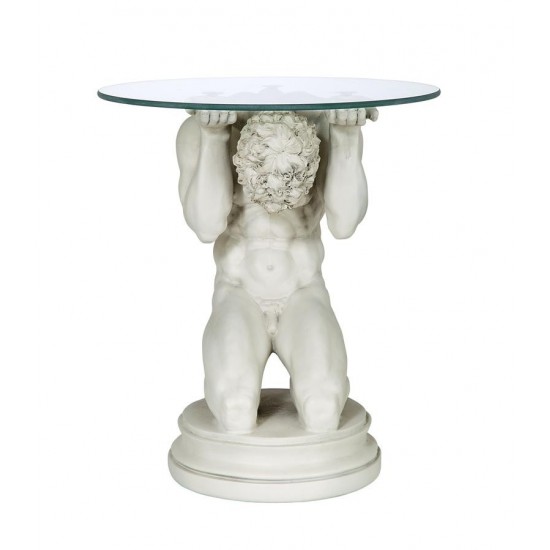 Design Toscano Neoclassical Male Glass Topped Table