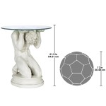 Design Toscano Neoclassical Male Glass Topped Table