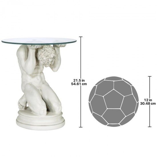 Design Toscano Neoclassical Male Glass Topped Table