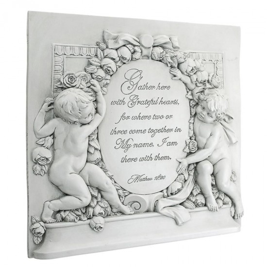 Design Toscano Grateful Hearts Cherub Wall Sculpture