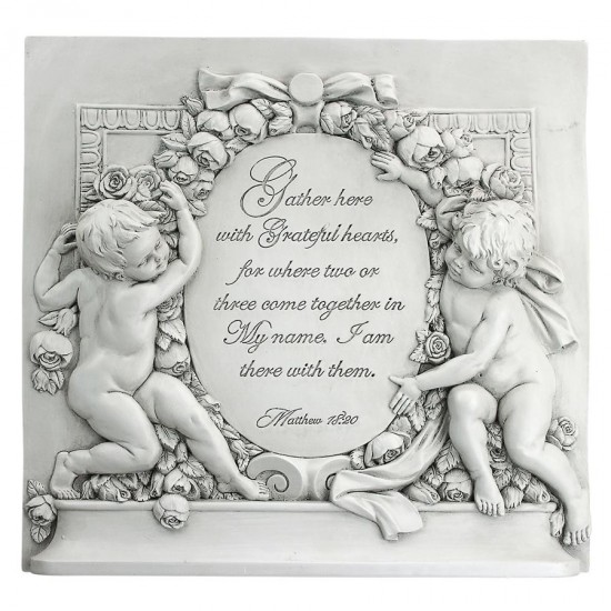 Design Toscano Grateful Hearts Cherub Wall Sculpture