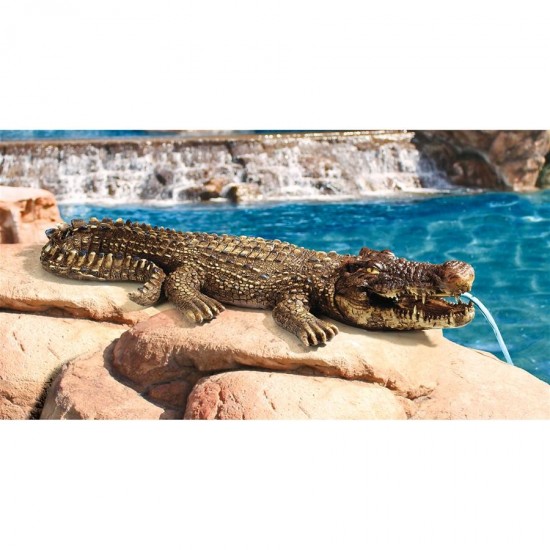 Design Toscano Crotchety Crocodile Piped Statue