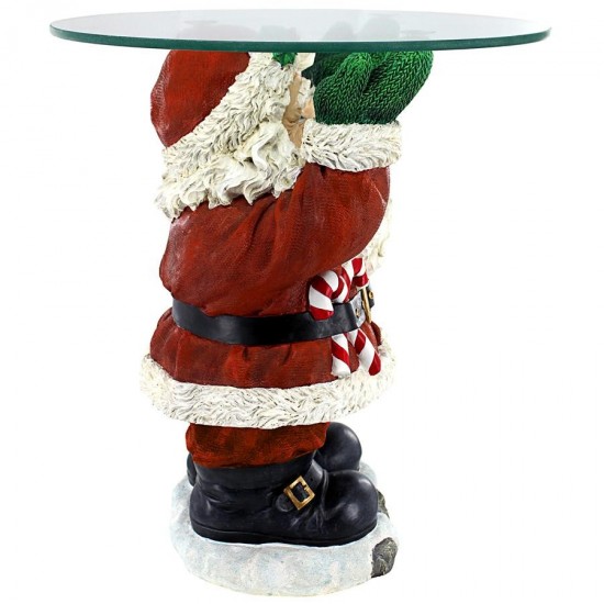 Design Toscano Santa Claus Holiday Glass Topped Table