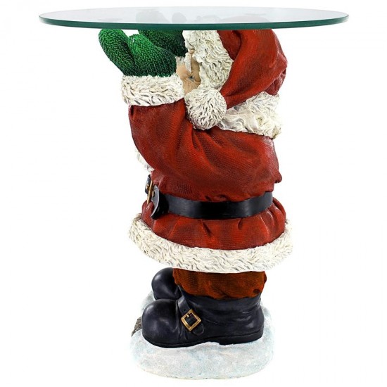 Design Toscano Santa Claus Holiday Glass Topped Table