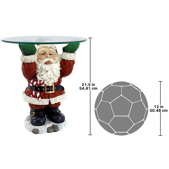 Design Toscano Santa Claus Holiday Glass Topped Table