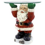Design Toscano Santa Claus Holiday Glass Topped Table