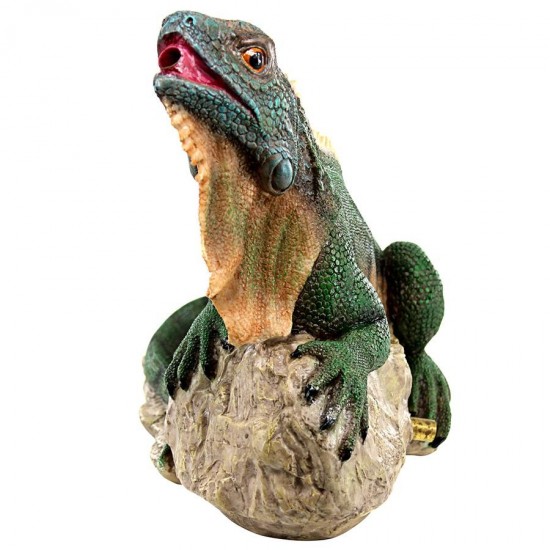 Design Toscano Ike The Iguana Spitter Piped Statue