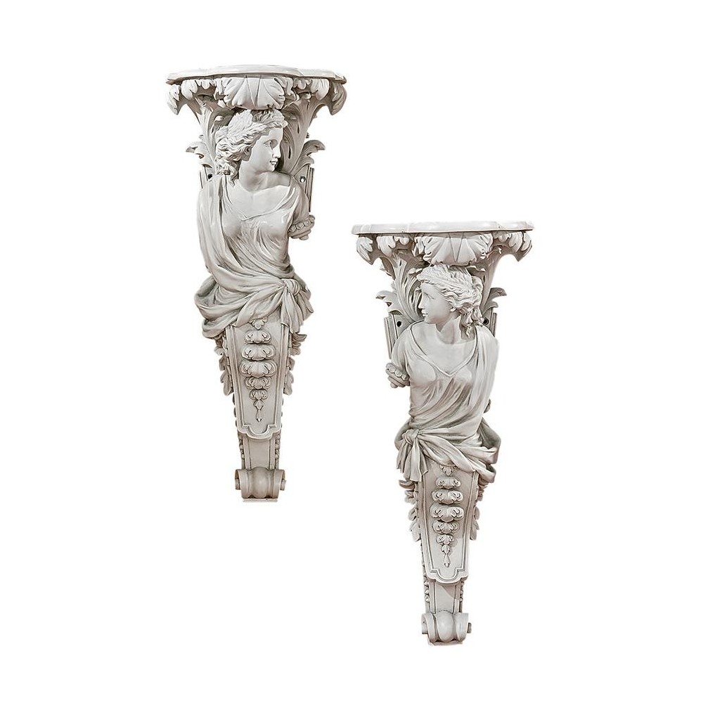 Design Toscano Set Of 2 French Baroque Caryatids