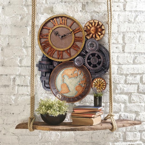 Design Toscano Large Gears Of Time Clock