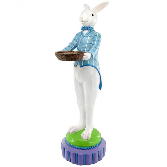 Design Toscano Standing Rabbit Butler With Bowl