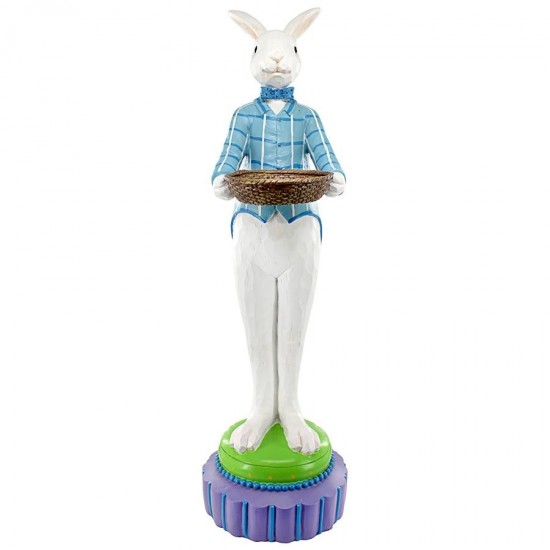 Design Toscano Standing Rabbit Butler With Bowl