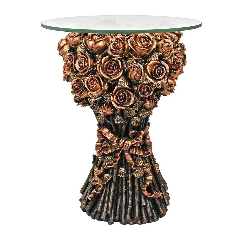 Design Toscano Table Of Roses Glass Topped Table Design Toscano Table Of Roses Glass Topped Table