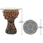Design Toscano Table Of Roses Glass Topped Table