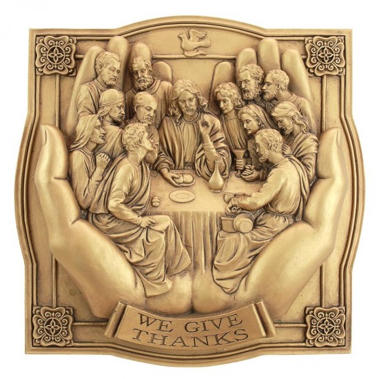 Design Toscano Giving Thanks Lords Supper Plaque