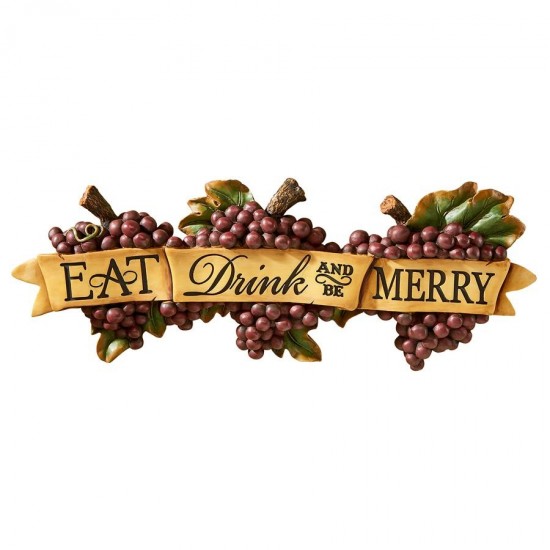 Design Toscano Eat Drink & Be Merry Plaque