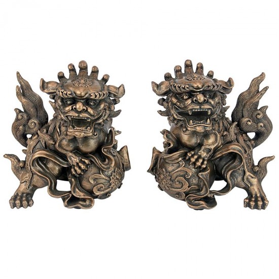 Design Toscano Shishi Foo Dogs Chinese Lion Statues