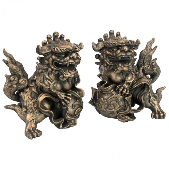 Design Toscano Shishi Foo Dogs Chinese Lion Statues