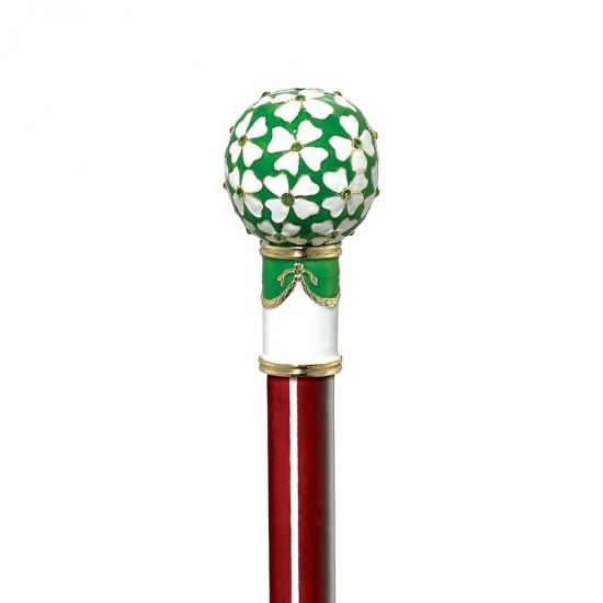 Design Toscano Four Leaf Clover Faberge Walking Stick