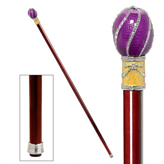 Design Toscano Violet Viper Faberge Walking Stick