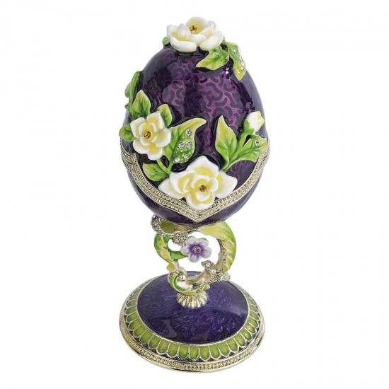 Design Toscano Purple Salvia Spring Bouquet Egg