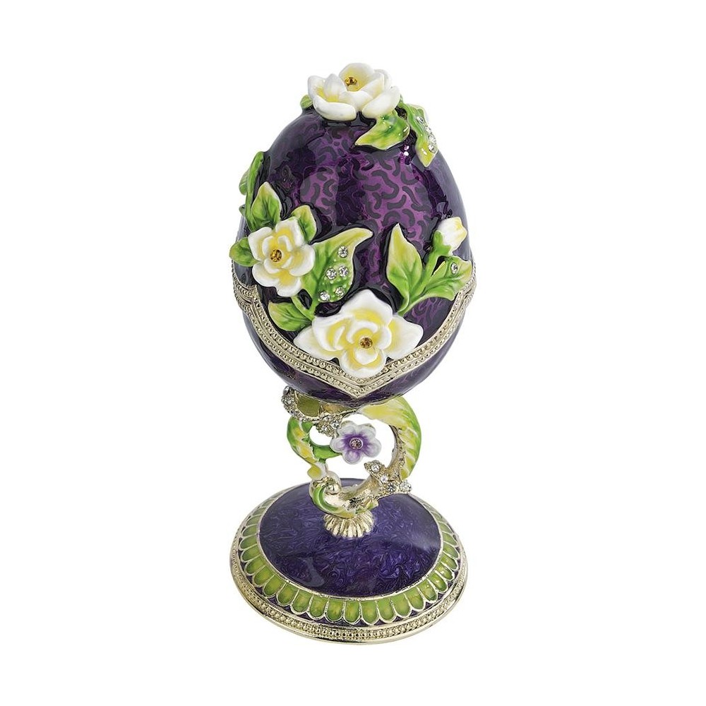 Design Toscano Purple Salvia Spring Bouquet Egg
