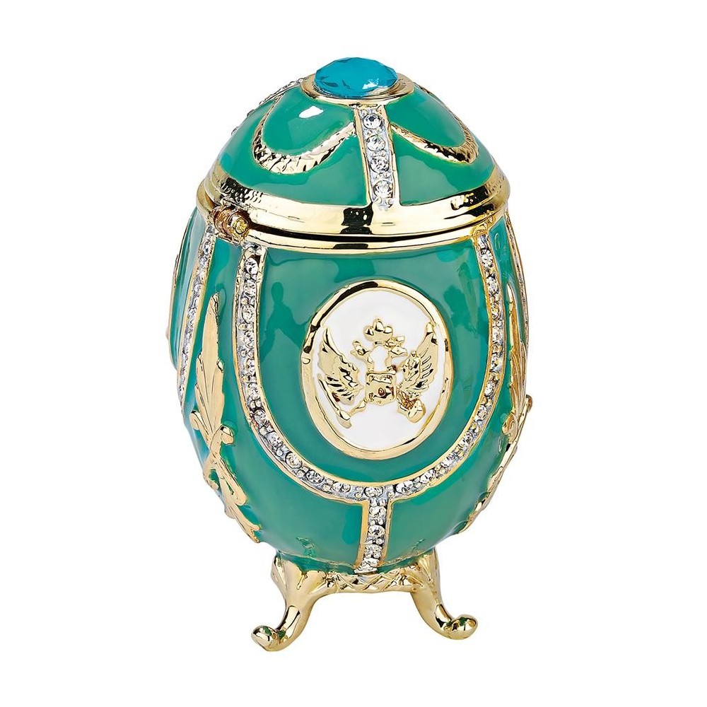 Design Toscano Teal Green Russian Imperial Egg Design Toscano Teal Green Russian Imperial Egg
