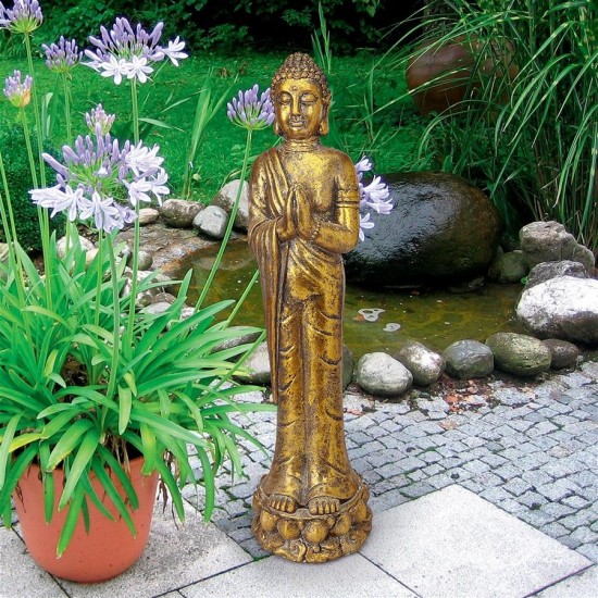 Design Toscano Standing Golding Buddha Statue