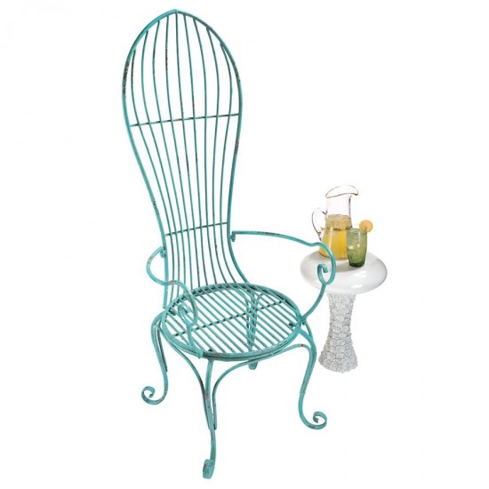 Design Toscano Balloon Back Metal Garden Arm Chair