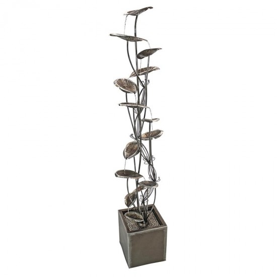 Design Toscano Wandering Leaf Metal Tower Fountain