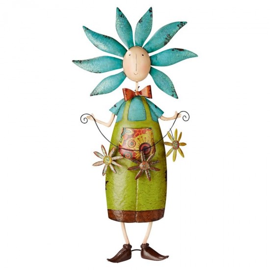 Design Toscano Boy Flower Child Metal Garden Statue