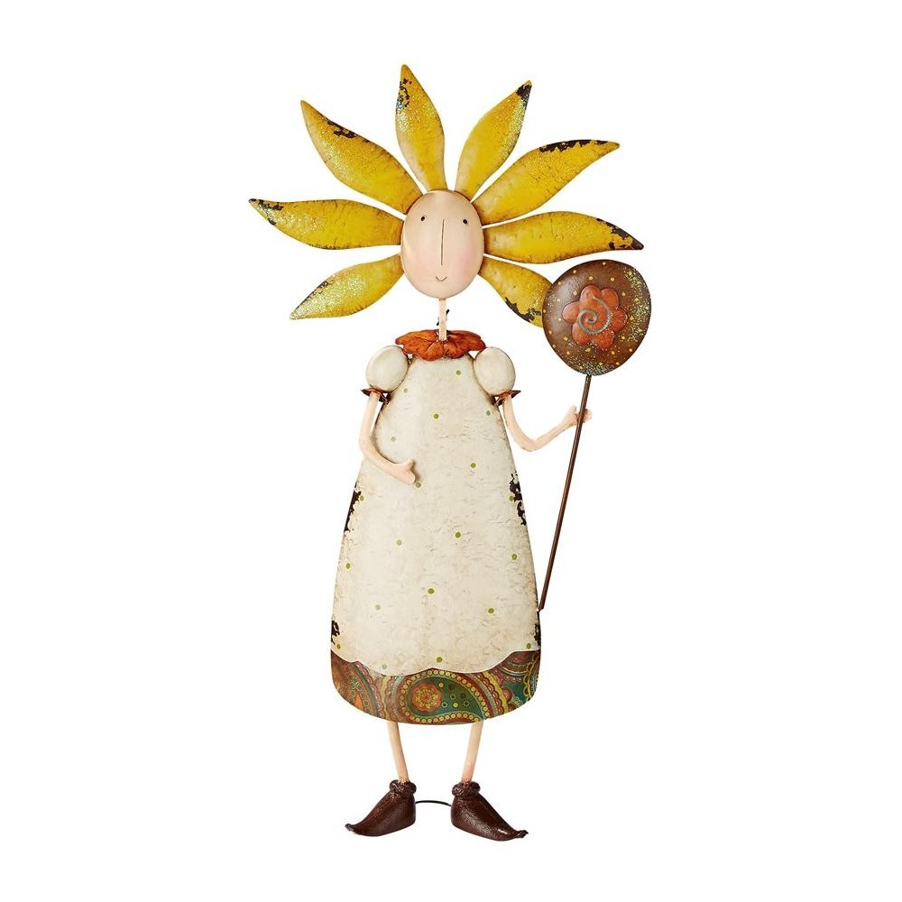 Design Toscano Girl Flower Child Metal Garden Statue Design Toscano Girl Flower Child Metal Garden Statue