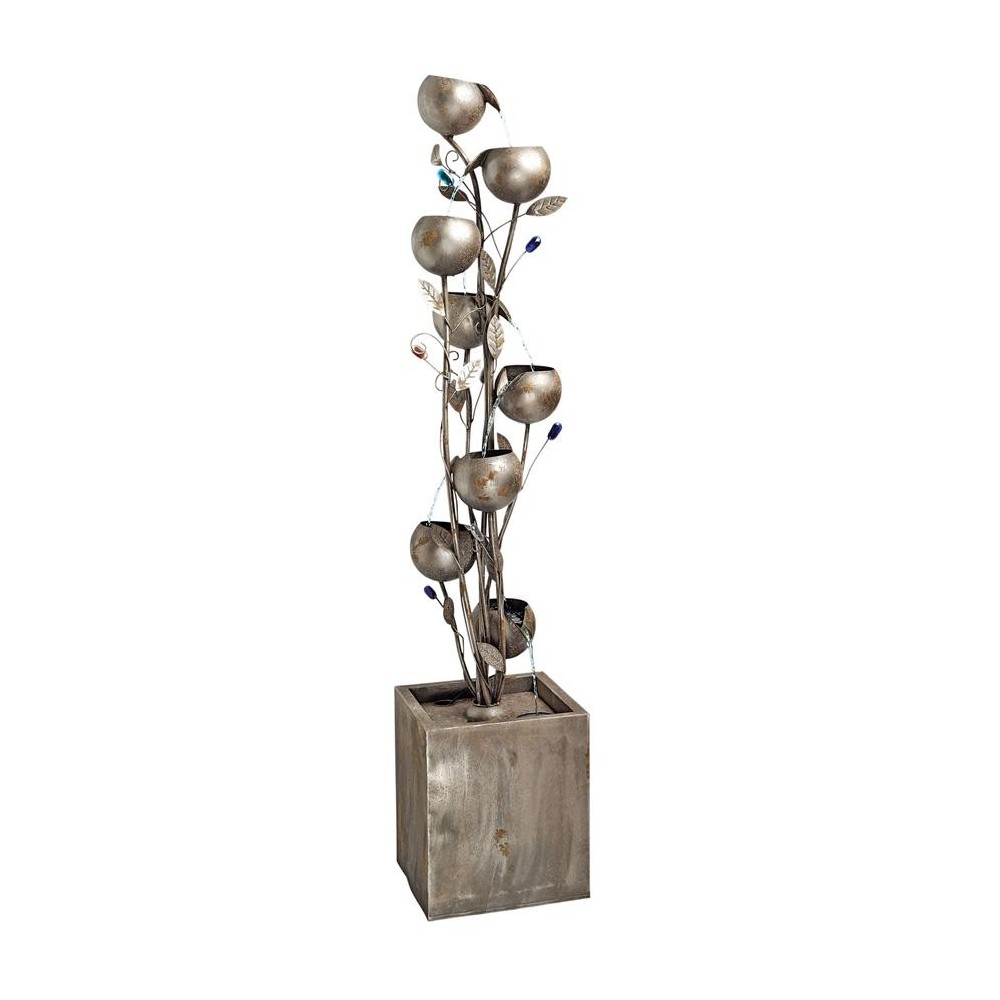 Design Toscano Abstract Floral Metal Tower Fountain