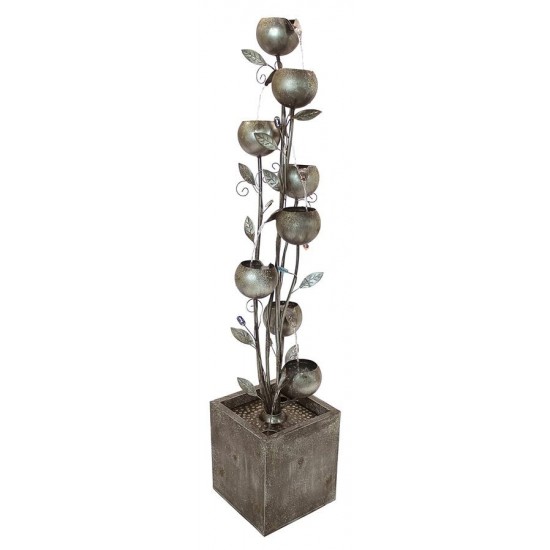 Design Toscano Abstract Floral Metal Tower Fountain