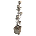 Design Toscano Abstract Floral Metal Tower Fountain