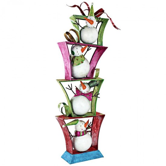 Design Toscano Stacks Of Christmas Snowmen Statue