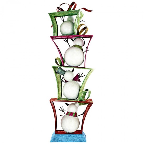 Design Toscano Stacks Of Christmas Snowmen Statue